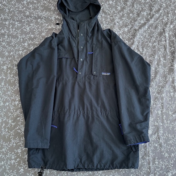 Vintage 1980's PATAGONIA Jacket Men's MEDIUM Black Shell (feels like large) - Picture 7 of 10